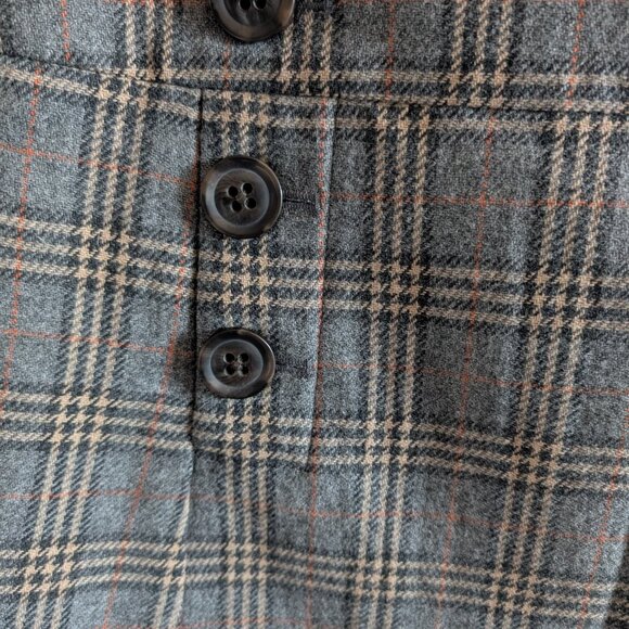 GAP Wool Blend Grey Plaid Mini Skirt Size 8 Dark Academia Preppy Classic - Picture 4 of 12